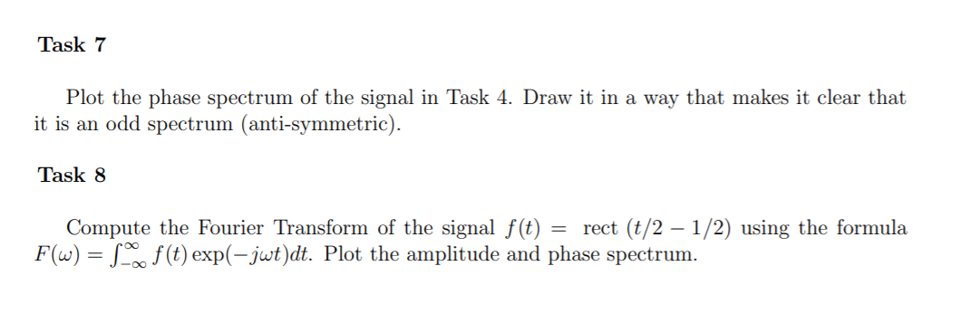 Task 7 Plot The Phase Spectrum Of The Signal In Task | Chegg.com