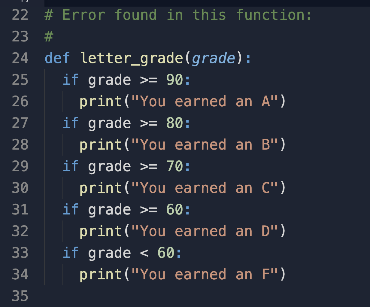 Solved 1 # Error found in this function: 2 # 3 def | Chegg.com
