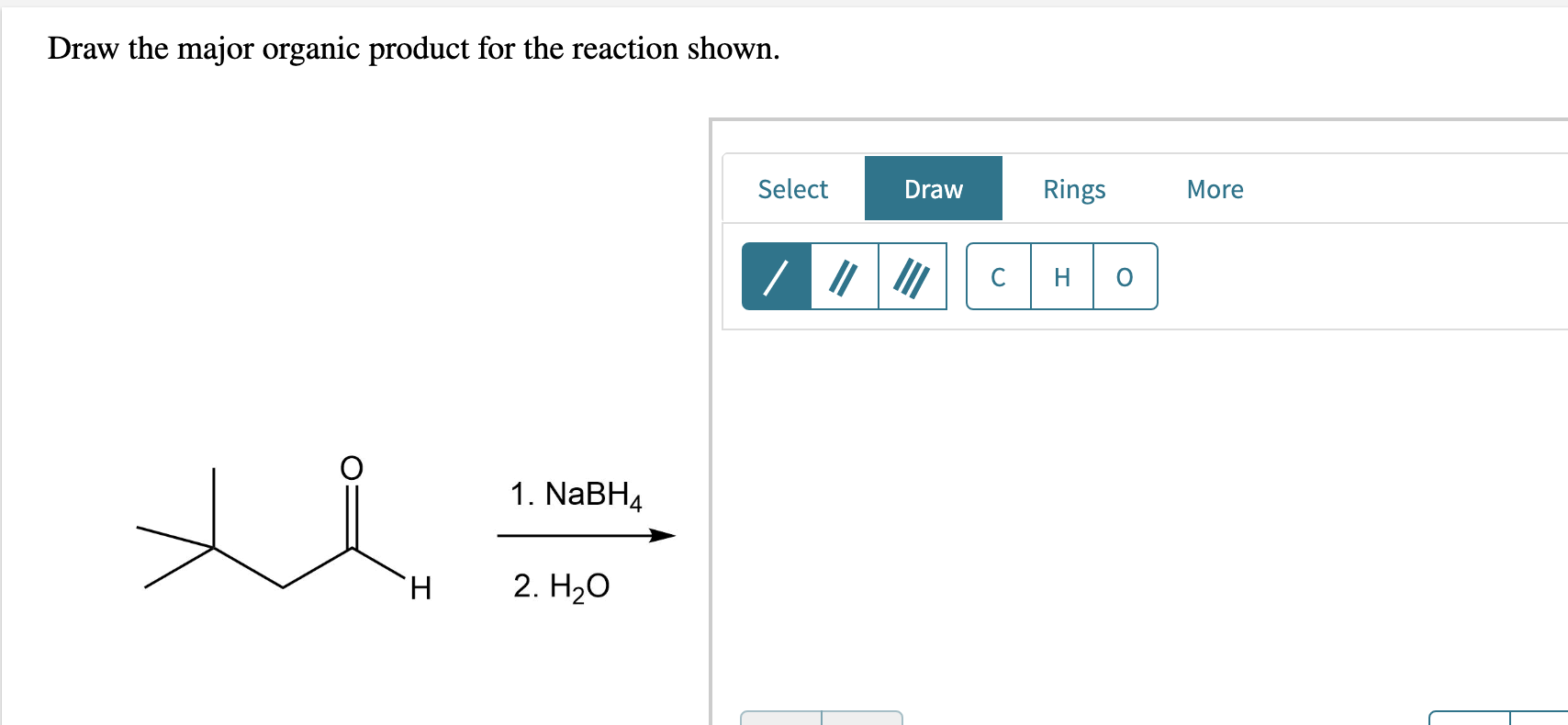 draw the major organic product for the reaction shown premierepack