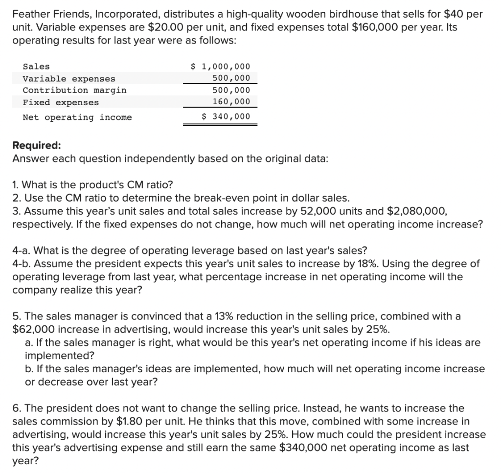 Solved Feather Friends, Incorporated, distributes a