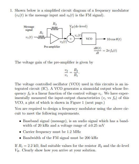 Solved 1. Shown below is a simplified circuit diagram of a | Chegg.com