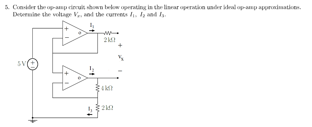 Solved 5. Consider the op-amp circuit shown below operating | Chegg.com