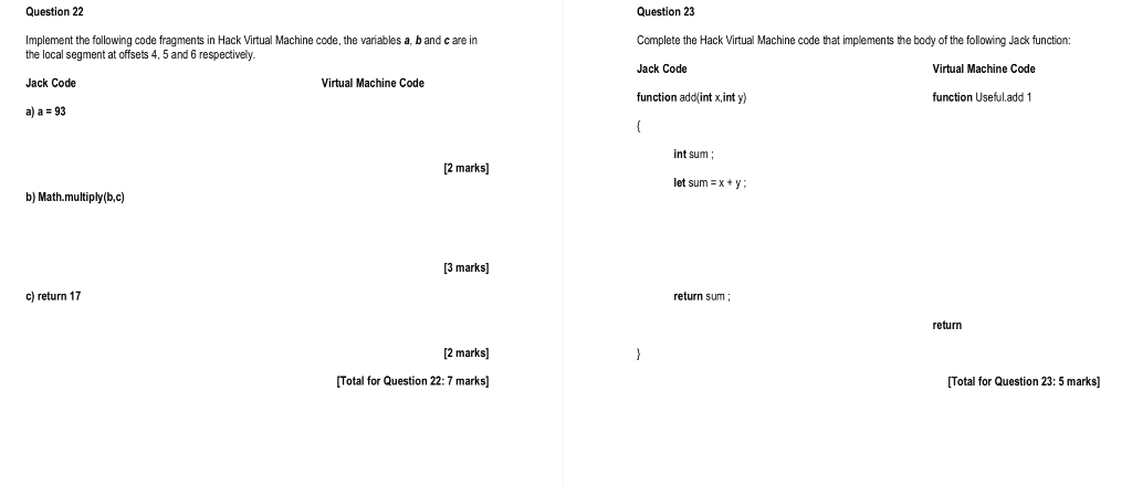 Question 22 Question 23 Complete the Hack Virtual | Chegg.com