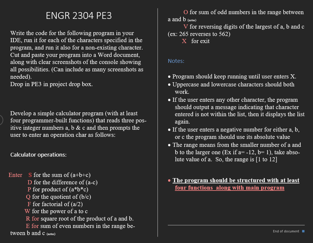 Solved engr 2304 pe3 o for sum of odd numbers in the range chegg