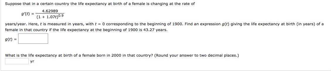 Solved Suppose that in a certain country the life expectancy | Chegg.com
