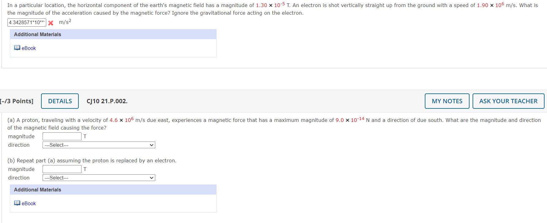 Solved In a particular location, the horizontal component of | Chegg.com