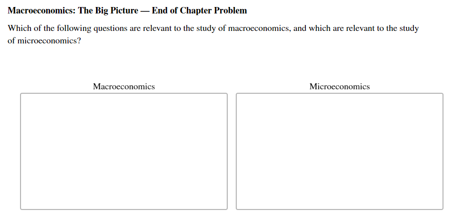 Solved Macroeconomics: The Big Picture — End of Chapter | Chegg.com