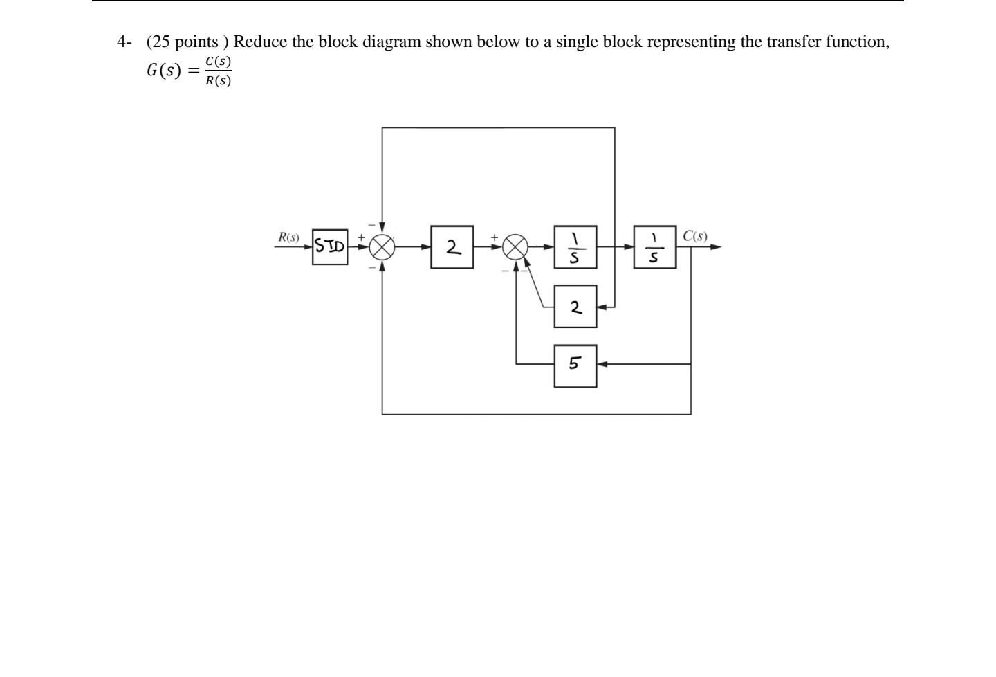 Solved 4 25 Points Reduce The Block Diagram Shown Below