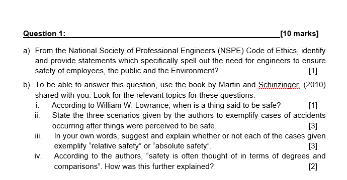 Solved Question 1: _[10 marks] a) From the National Society | Chegg.com