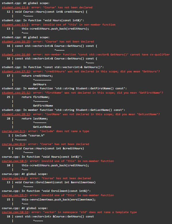 Solved I'm developing a C++ program that registers students | Chegg.com
