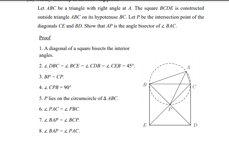 Solved Let ABC be a triangle with right angle at A. The Chegg