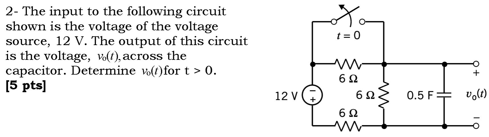 Solved Oo- T = 0 2- The Input To The Following Circuit Shown 