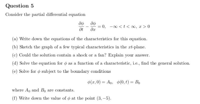Solved Question 5 Consider the partial differential equation | Chegg.com