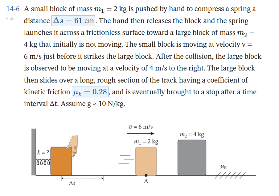 (a) Find the spring constant for the spring.k= = N/m | Chegg.com image.
