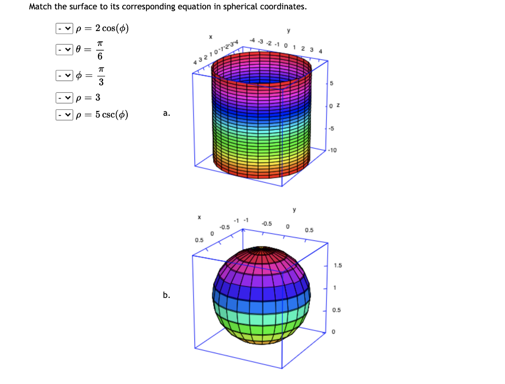 Solved Match the surface to its corresponding equation in | Chegg.com