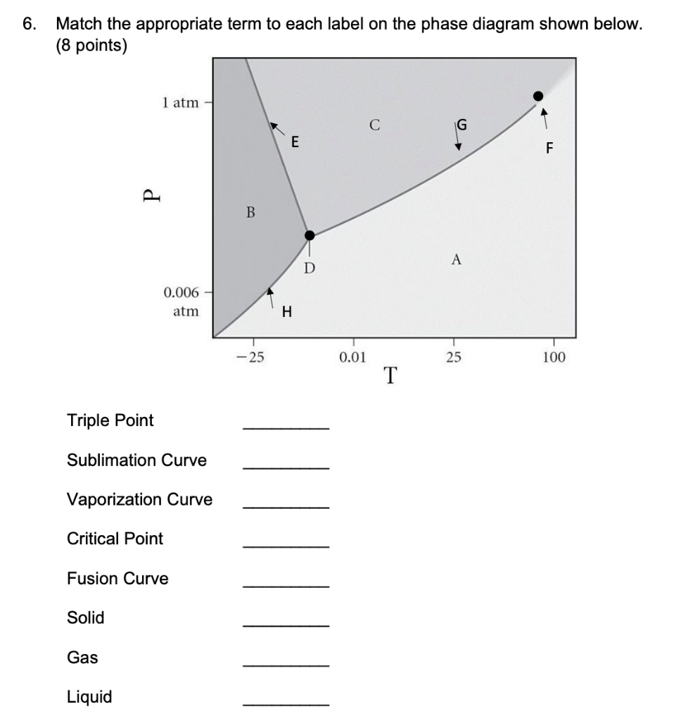 Solved 6. Match the appropriate term to each label on the | Chegg.com