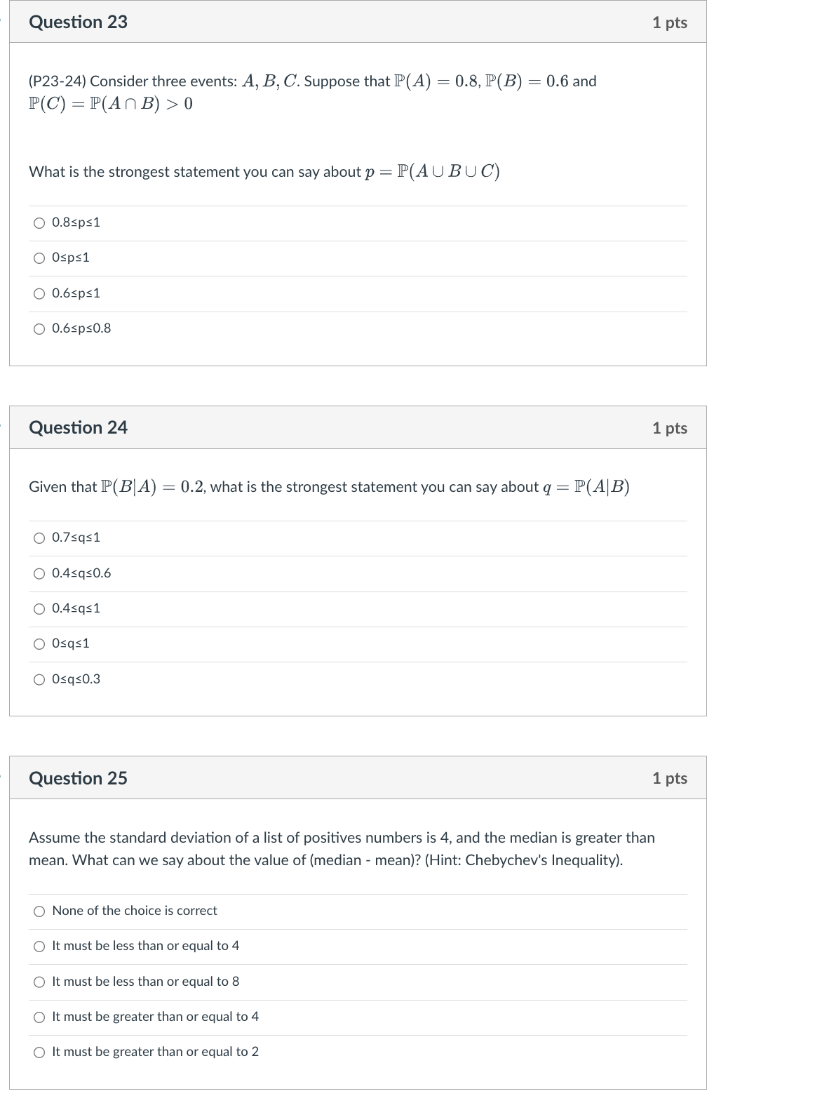 Solved (P23-24) Consider Three Events: A,B,C. Suppose That | Chegg.com