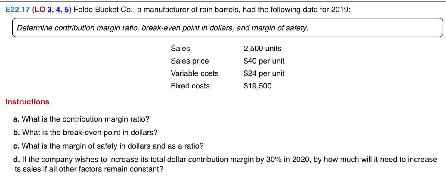 Solved A. What Is The Contribution Margin Ratio? B. What Is | Chegg.com