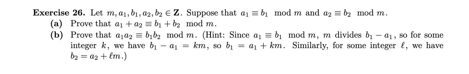 Solved Exercise 26. Let M,a1,b1,a2,b2∈Z. Suppose That | Chegg.com