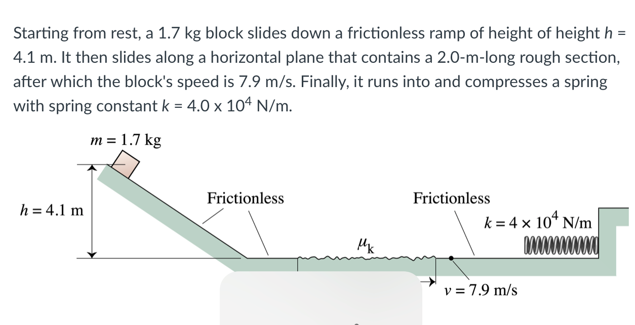 Solved A. What is the speed of the block when it reaches | Chegg.com