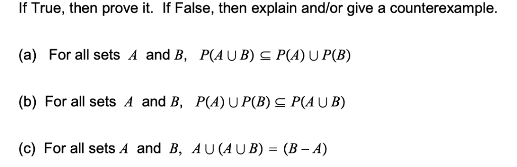 Solved Determine Whether Each Of These Statements Is True Or