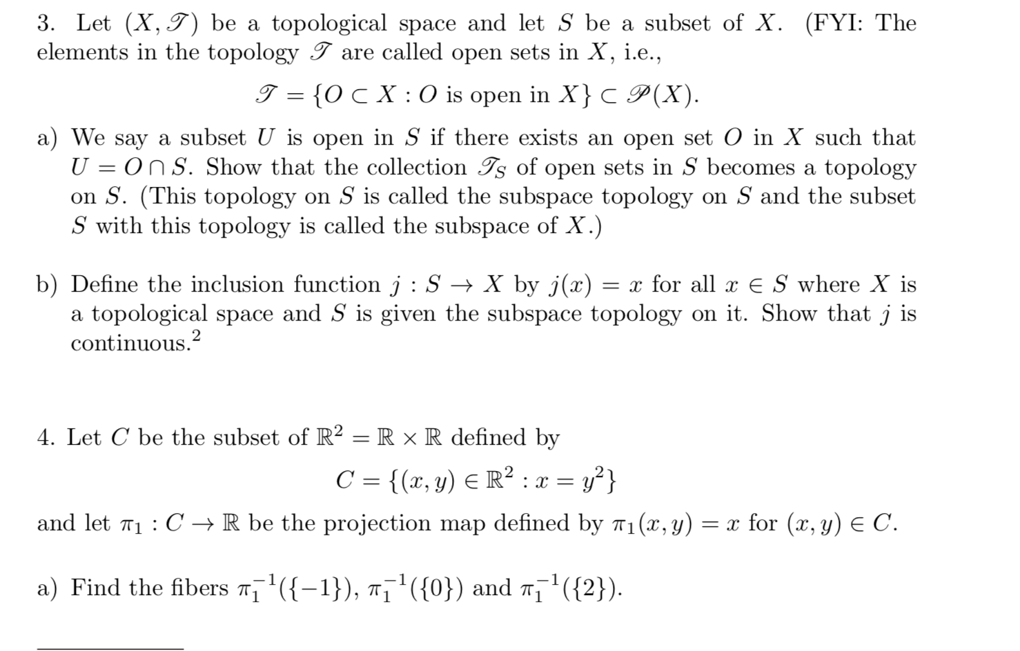 Solved 3. Let (X, I) Be A Topological Space And Let S Be A | Chegg.com