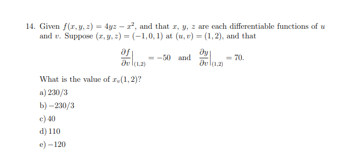 Solved 14 Given F R Y Z 4yz R And That I Y Z Chegg Com