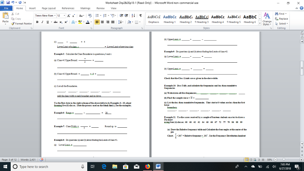 Worksheet Chp283Sp18-1 [Read-Onlyl Microsoft Word | Chegg.com
