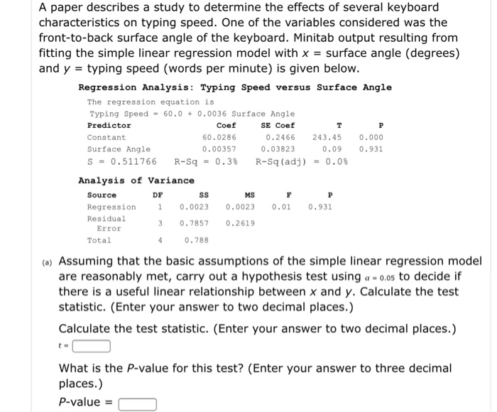 Solved A paper describes a study to determine the effects of | Chegg.com