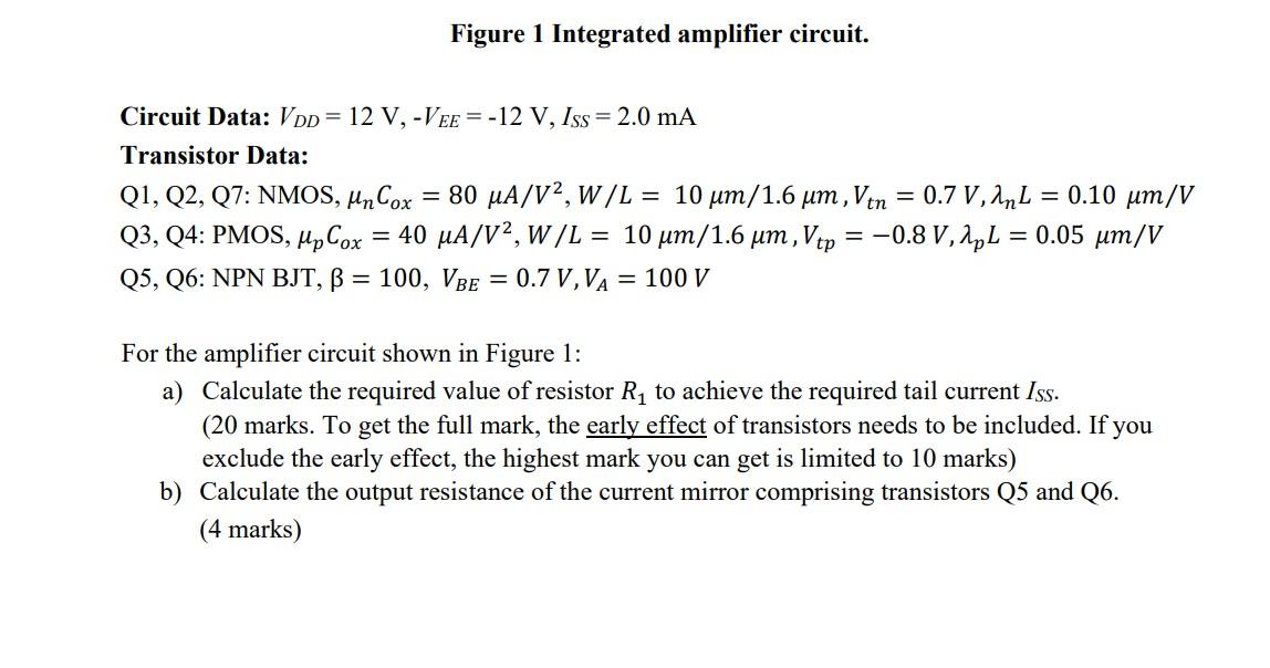 Solved An analogue amplifier circuit is shown in Figure 1 | Chegg.com
