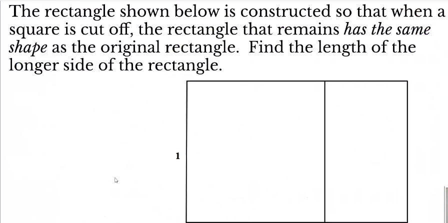 Solved The rectangle shown below is constructed so that when | Chegg.com