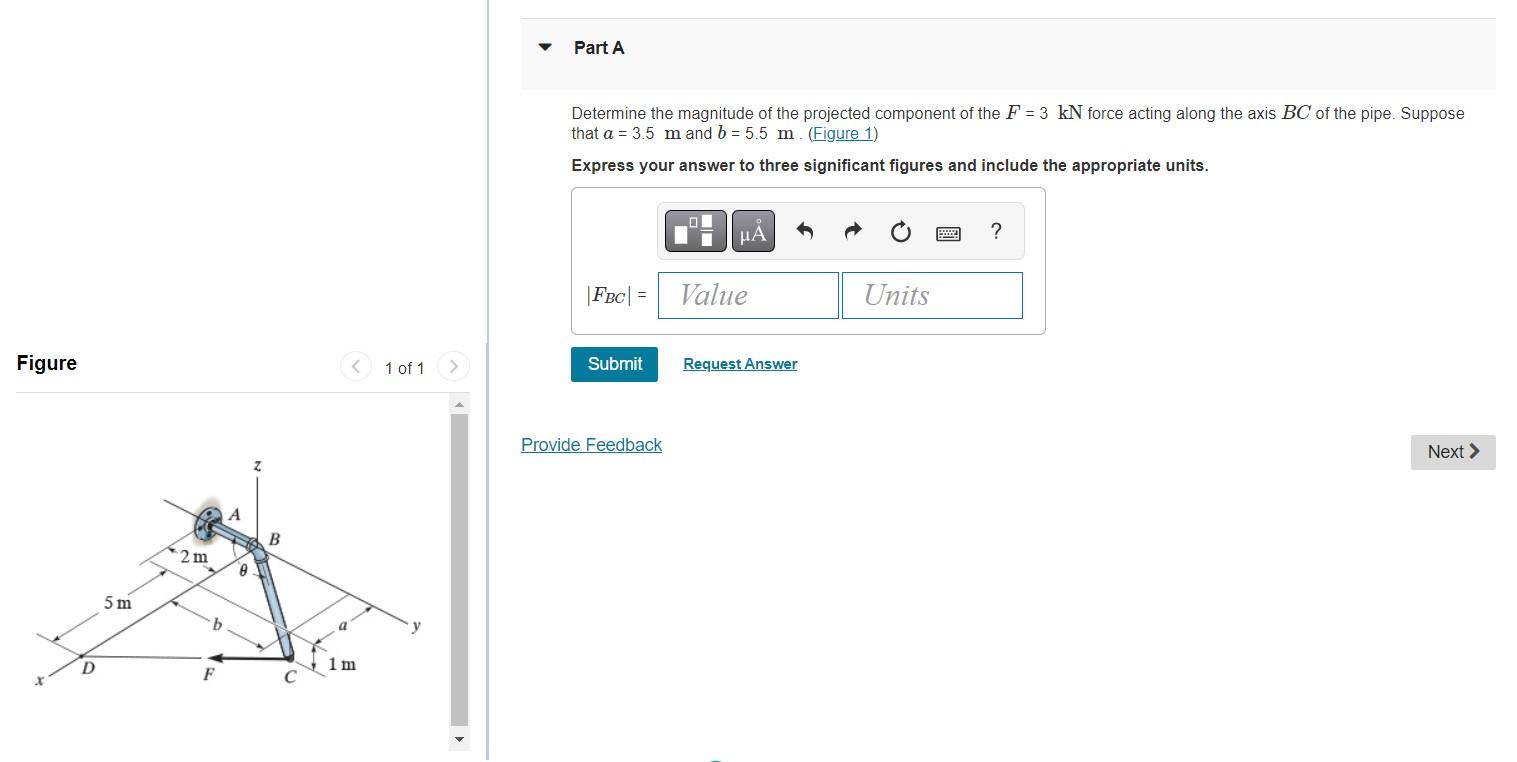 Solved Determine The Magnitude Of The Projected Component Of | Chegg.com