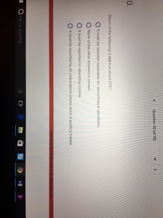 Solved Which of the following Is not true about EPS? It