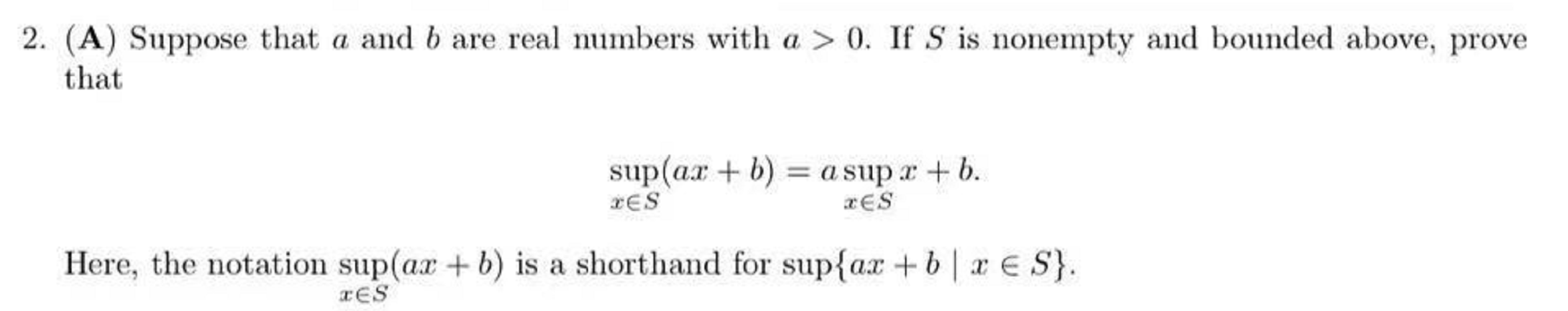 Solved 2. (A) Suppose That A And B Are Real Numbers With A > | Chegg.com