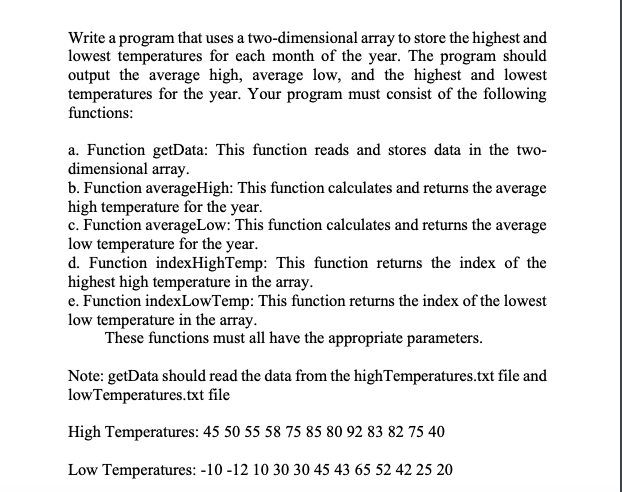 Solved Write a program that uses a two-dimensional array to | Chegg.com
