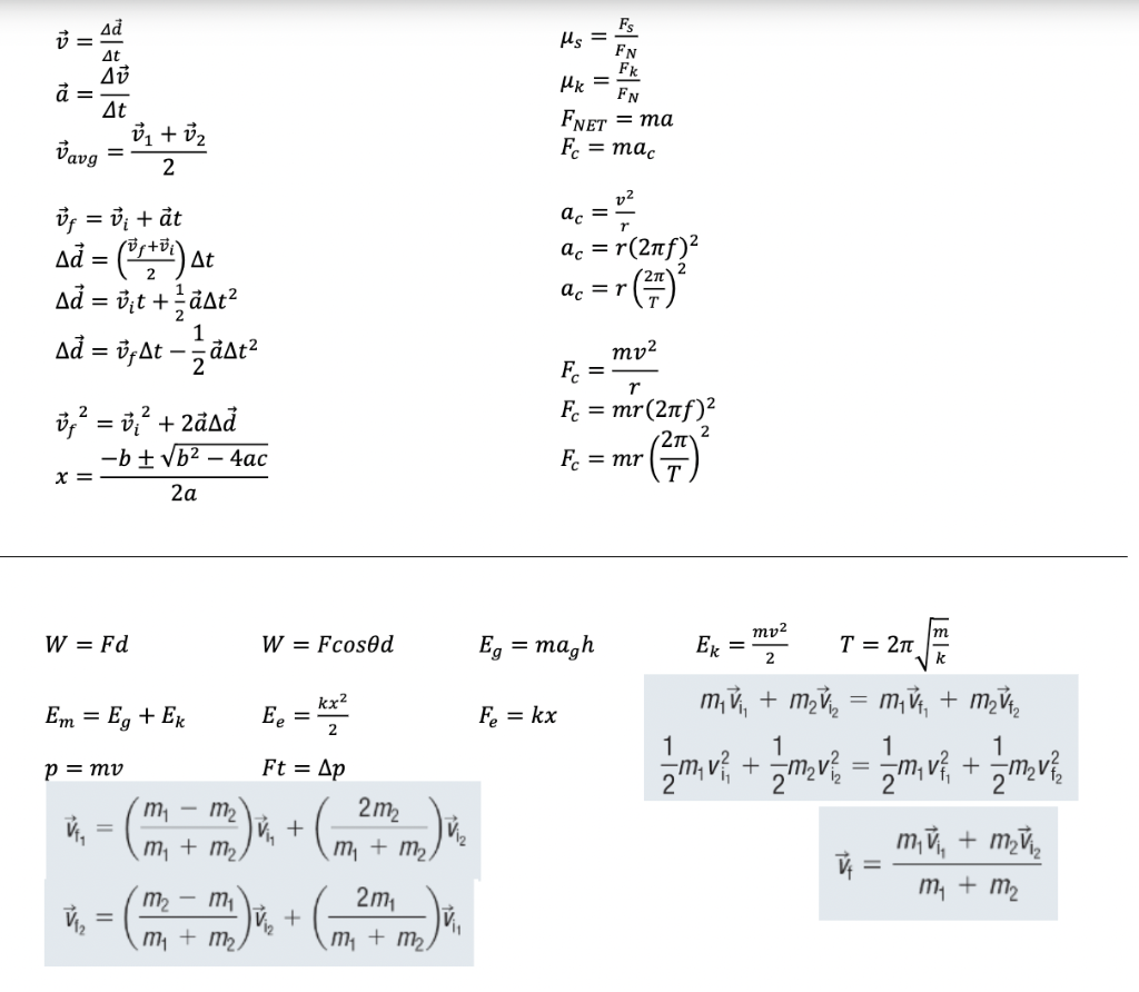 Solved ad v = At Δύ å = Дt U + Uz 2 Fs Us = FN Fk Uk = FN | Chegg.com