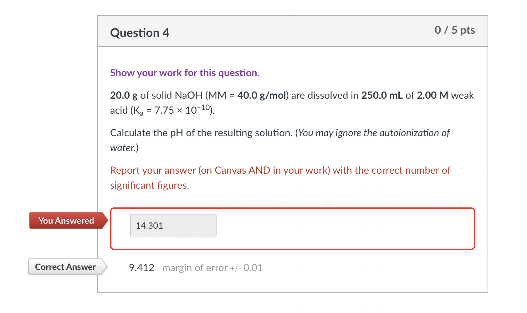 Solved Question 4 0/5 pts Show your work for this question. | Chegg.com