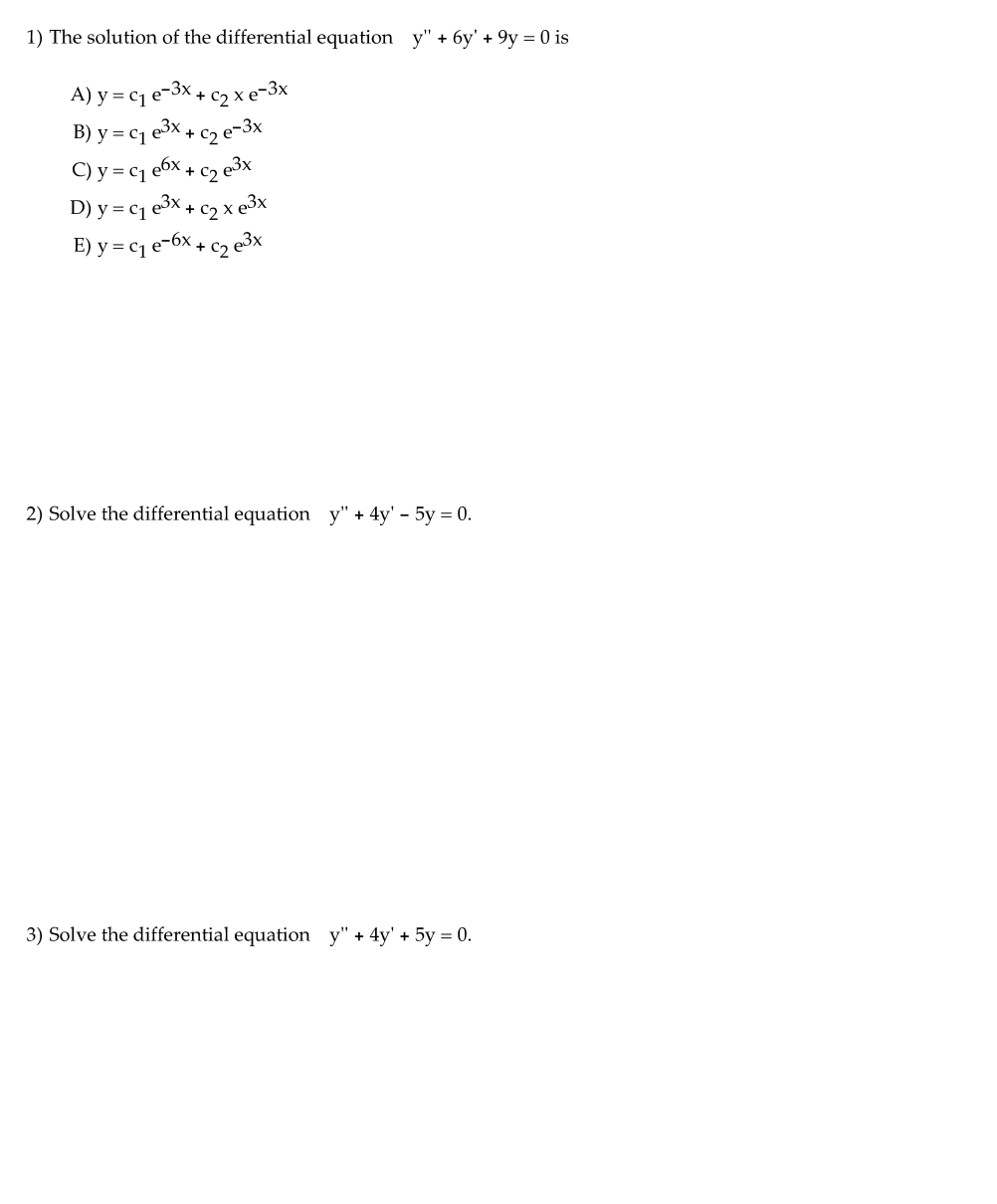 Solved 1 The Solution Of The Differential Equation