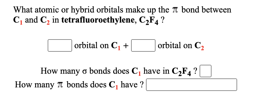 Solved What atomic or hybrid orbitals make up the it bond Chegg