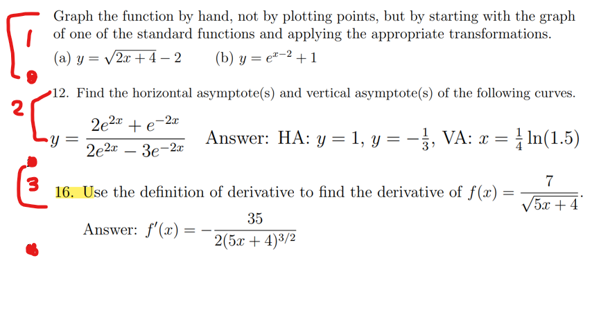 Solved Please help me Graph the function by hand, not by | Chegg.com