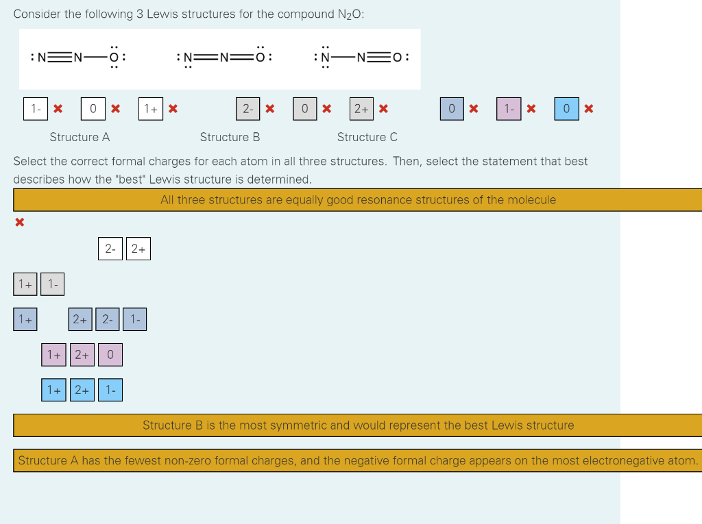 Solved Consider The Following 3 Lewis Structures For The Chegg Com