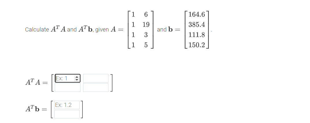 Solved 6 1 1 19 Calculate AT A And AT B, Given A = And B = | Chegg.com