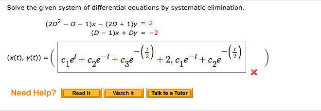 Solved Solve the given system of differential equations by | Chegg.com