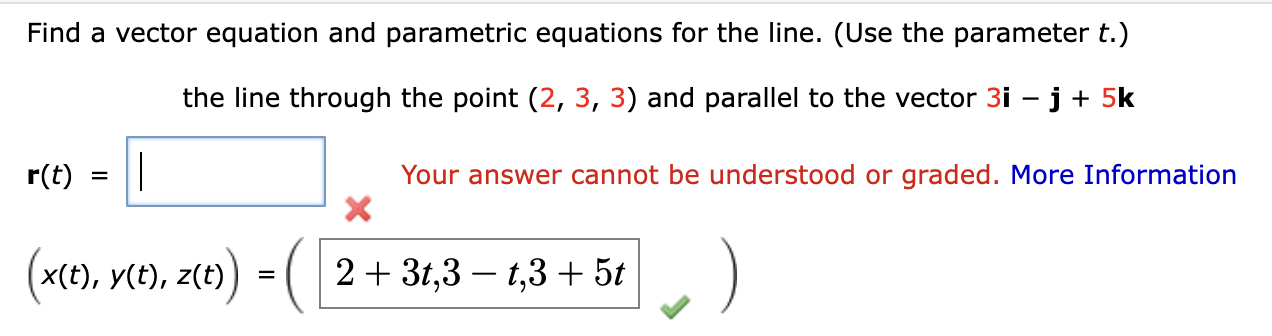 Solved Find a vector equation and parametric equations for | Chegg.com