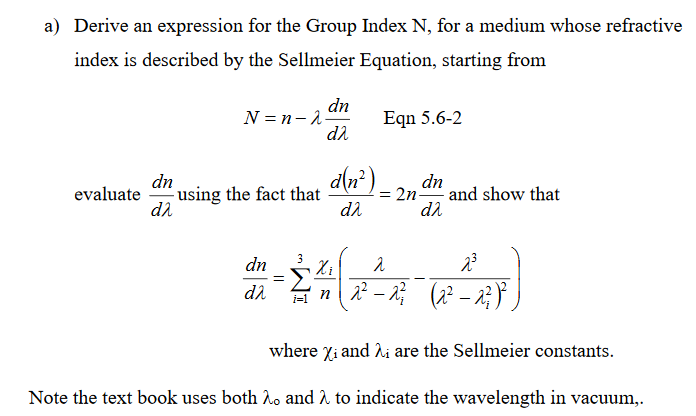 Sellmeier equation derivation