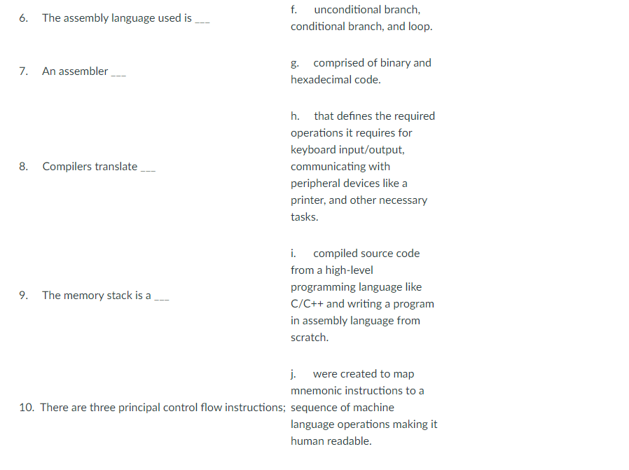 Solved Match Column A With Column B By Annotating The Letter | Chegg.com