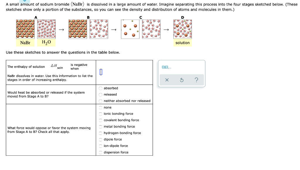 Solved A small amount of sodium bromide (NaBr) is dissolved