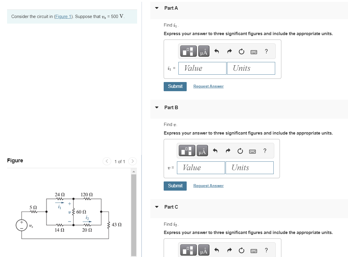 Solved Part AConsider the circuit in (Figure 1). ﻿Suppose | Chegg.com