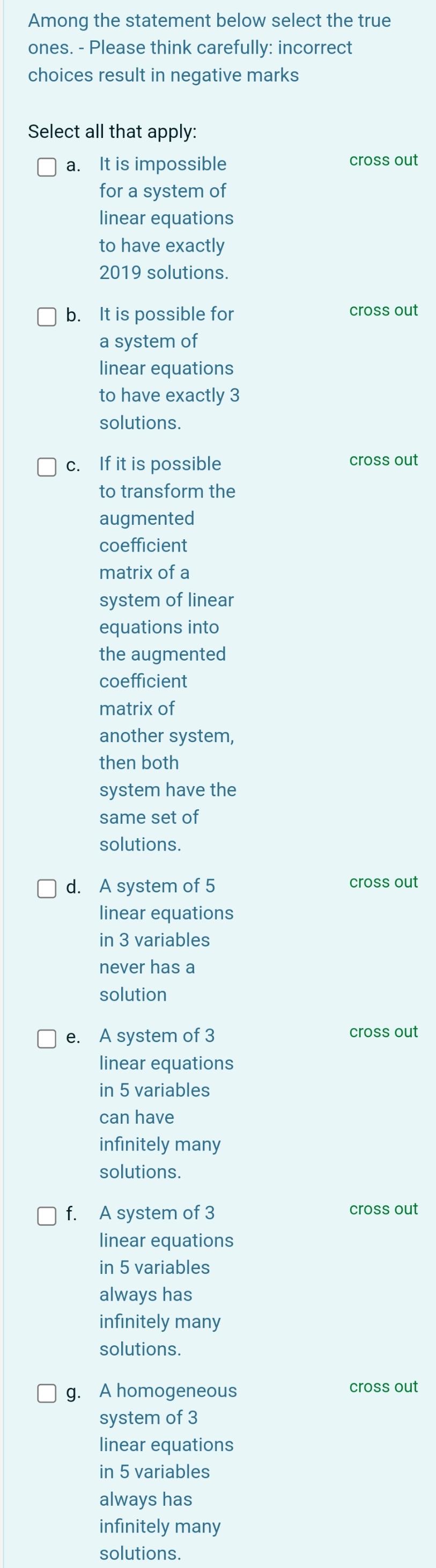 Solved Among the statement below select the true ones. - | Chegg.com