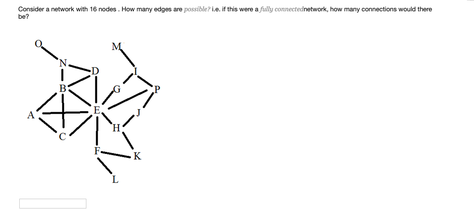 Solved Consider a network with 16 nodes. How many edges are | Chegg.com